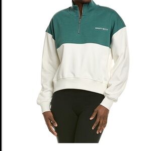 Sweaty Betty Green and White Color Block Sweatshirt